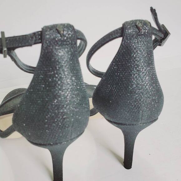Sam Edelman Patti Ankle Strap Heel Sandals Pumps Black Shimmer Size 9 - Picture 9 of 12